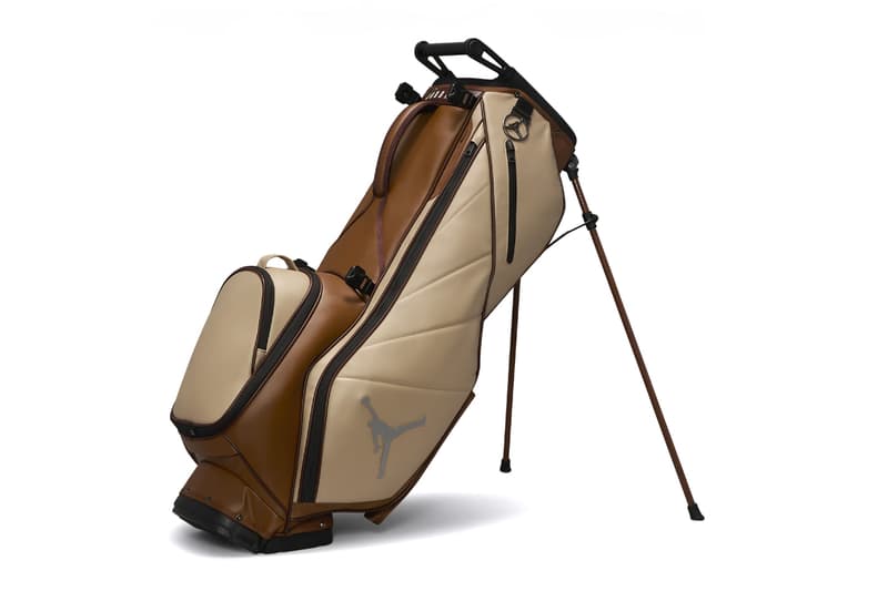 jordan fade away luxe golf bag brown tan leather stand