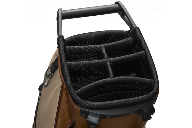 jordan fade away luxe golf bag brown tan leather stand