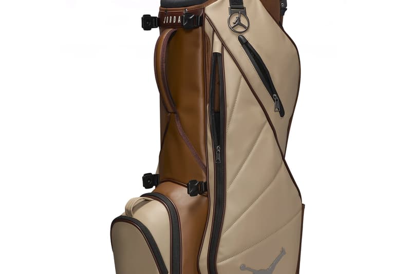 jordan fade away luxe golf bag brown tan leather stand