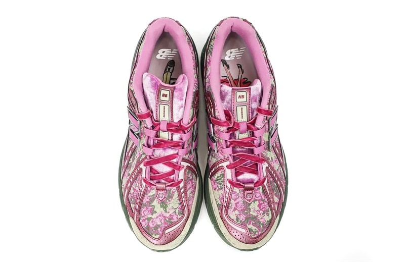 First Look at Inaugural Jack Harlow X New Balance 1906R Collaboration 2024 release date nb 550 green magenta pink floral velvet lacesdetails dynamic 