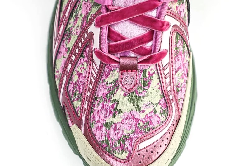 First Look at Inaugural Jack Harlow X New Balance 1906R Collaboration 2024 release date nb 550 green magenta pink floral velvet lacesdetails dynamic 