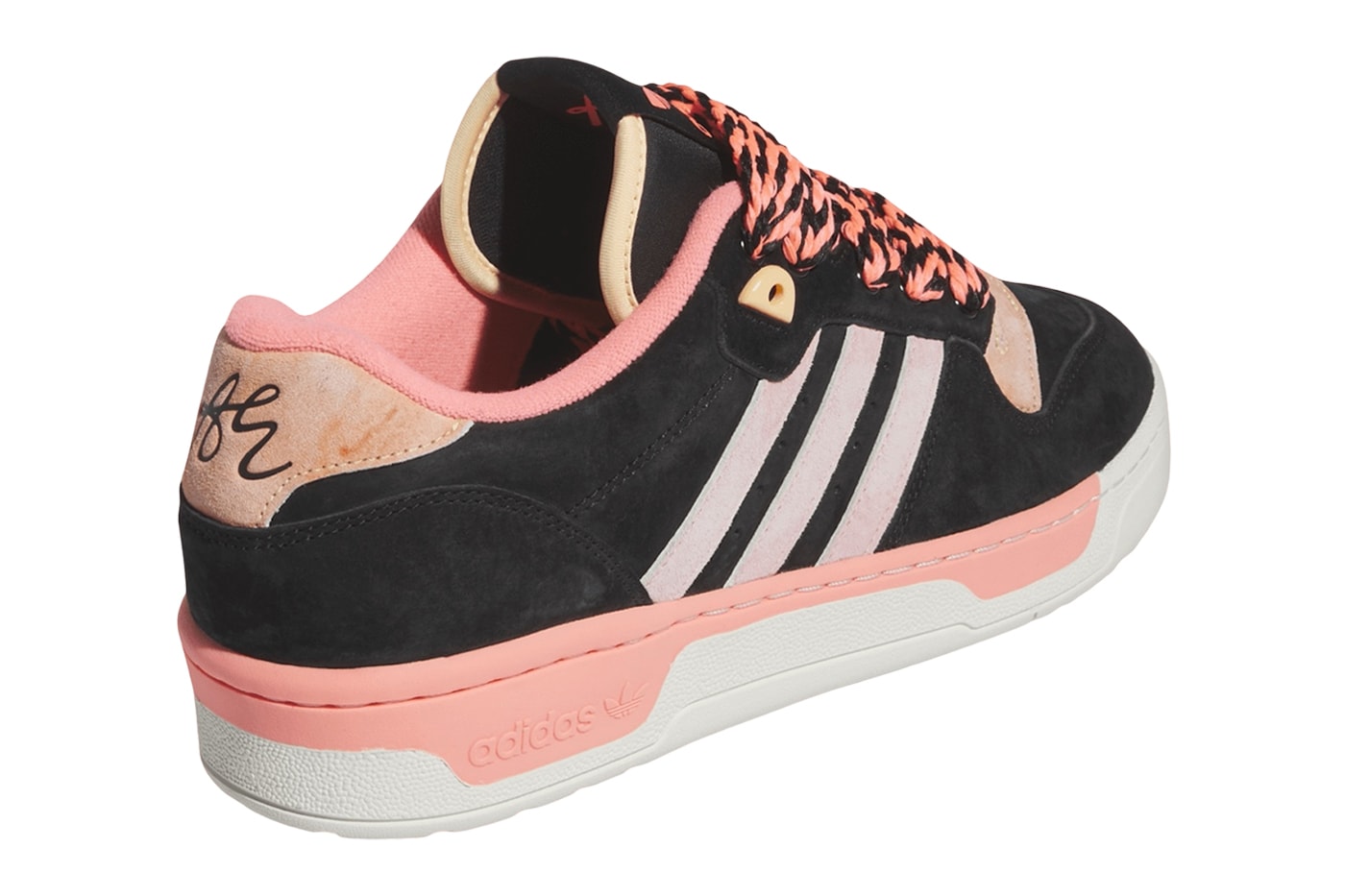 Энтони Эдвардс Появились последние кроссовки Adidas Rivalry IH7729, выпущенные кроссовки для скейтбординга розового и черного цвета с тремя полосками