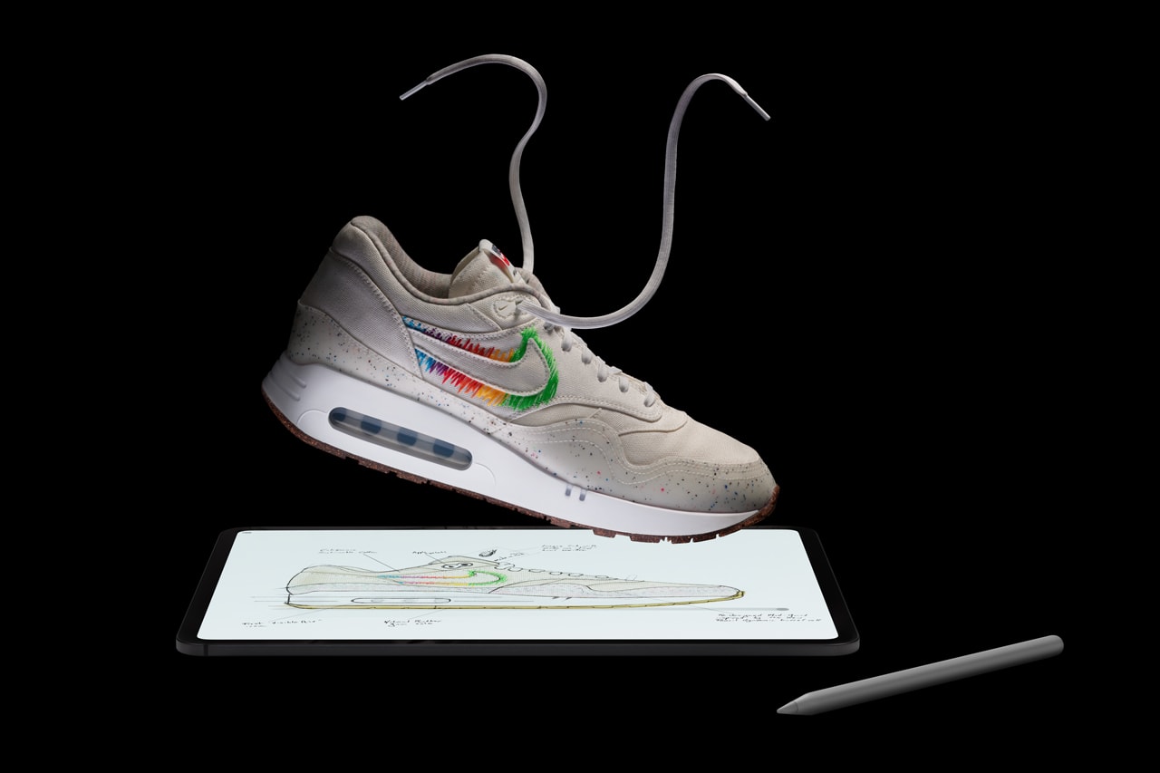 tim cook apple may 7 event livestream unique custom nike air max 1 86 sneakers ipad apple pencil pro details preview look