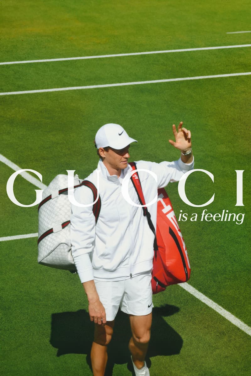 Jannik Sinner Gucci Is a Feeling Campaign tennis menswear brand ambassador