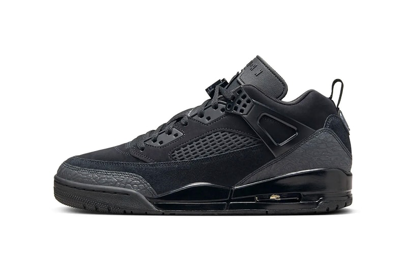 Jordan Spizike Low Expands With Sleek "Black Cat" Iteration FQ1759-001 Black/Black-Anthracite all black jordan brand nubuck base suede classic jumpman nike swoosh