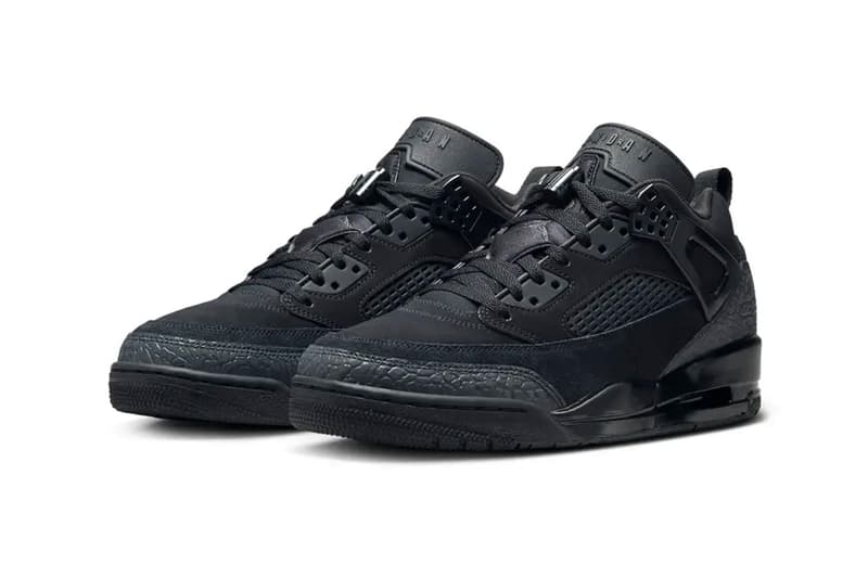 Jordan Spizike Low Expands With Sleek "Black Cat" Iteration FQ1759-001 Black/Black-Anthracite all black jordan brand nubuck base suede classic jumpman nike swoosh