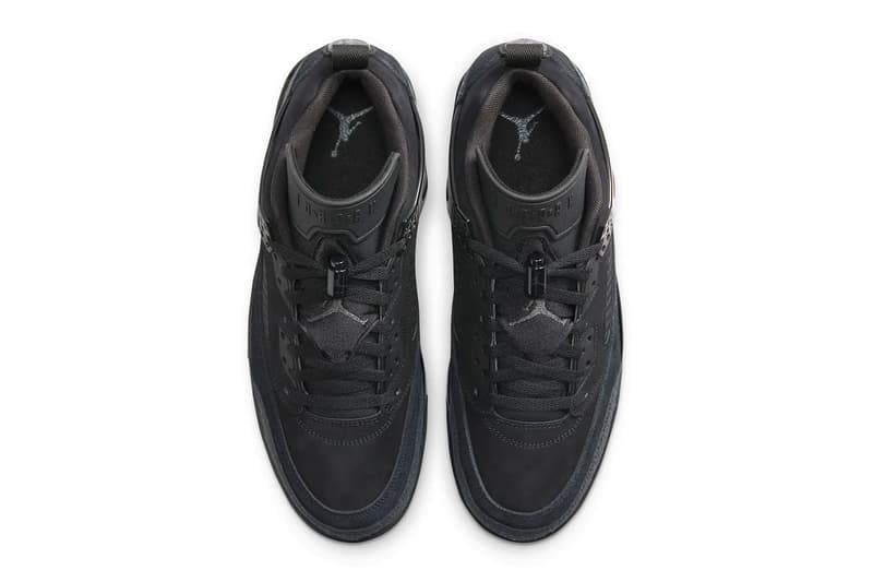 Jordan Spizike Low Expands With Sleek "Black Cat" Iteration FQ1759-001 Black/Black-Anthracite all black jordan brand nubuck base suede classic jumpman nike swoosh