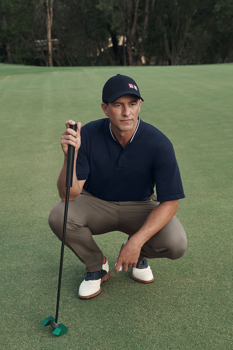 adam scott pga championship golf uniqlo lucas ossendrijver apparel polo shirt pants white tan blue navy grey