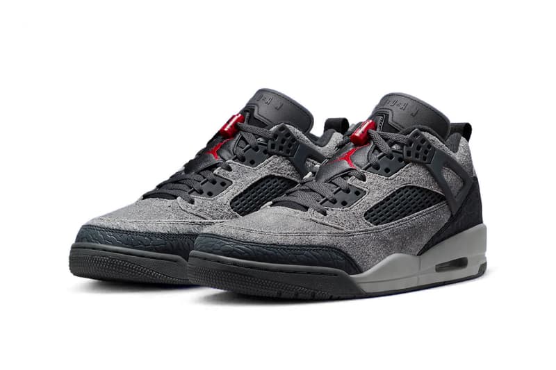 Official Look at the Jordan Spizike Low "Anthracite" Gym Red-Black FQ1759-002 hybrid shoe black suede grey jumpman jordan brand nike swoosh