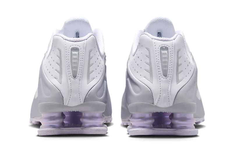 Nike Shox R4 "Barely Grape" Arrives Later This Month HF5076-100 White/Metallic Platinum-Platinum Tint-Barely Grape swoosh