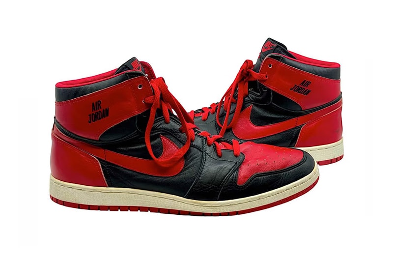 air michael jordan brand 1 bred 1984 sample auction grey flannel price details photos