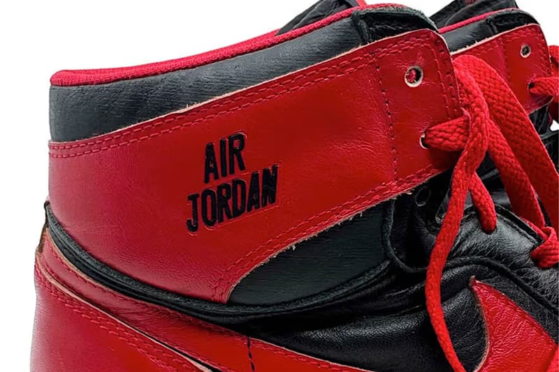 air michael jordan brand 1 bred 1984 sample auction grey flannel price details photos