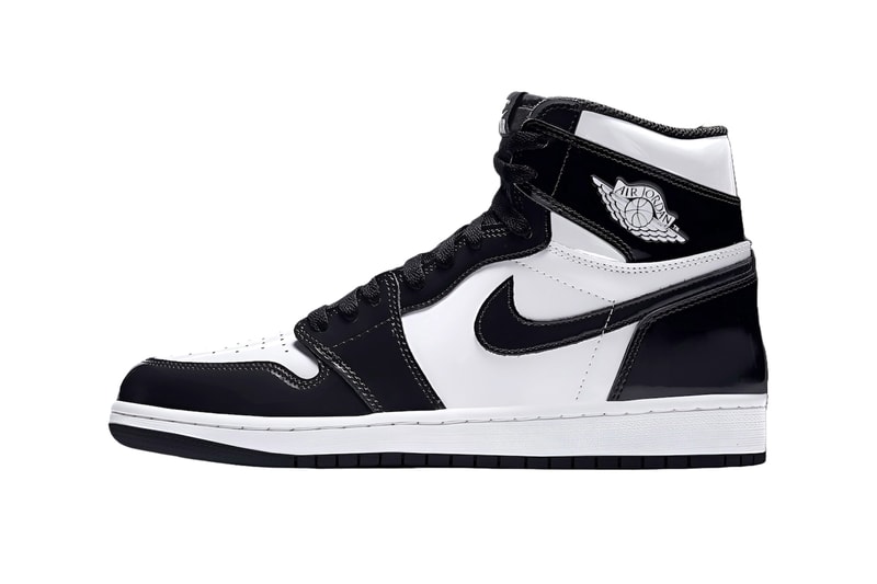 air michael jordan brand 1 high og black white patent leather panda spring 2025 official release date info photos price store list buying guide