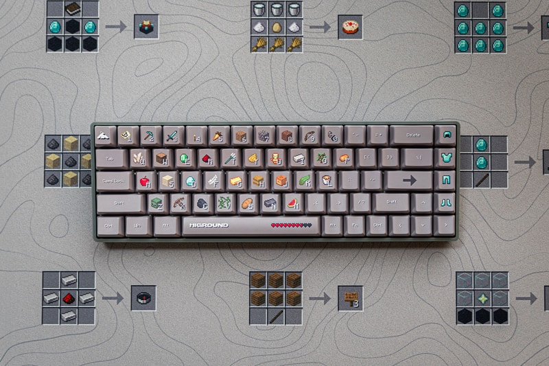 Higround Minecraft Collaboration Gaming Keyboard Collection Basecamp 65 Summit 65  Performance 65.
