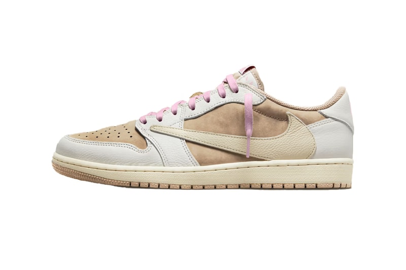travis scott air jordan 1 low sail shy pink model edition new sneaker collaboration nike partnership photos images first look preview