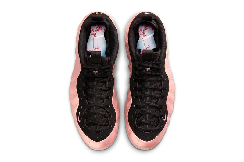 Official Look at the Nike Air More Foamposite One "DMV" cherry blossom HJ4187-001 Black/Platinum Violet-White-Pink Rise summer 2024 release info basketball retro shoes 