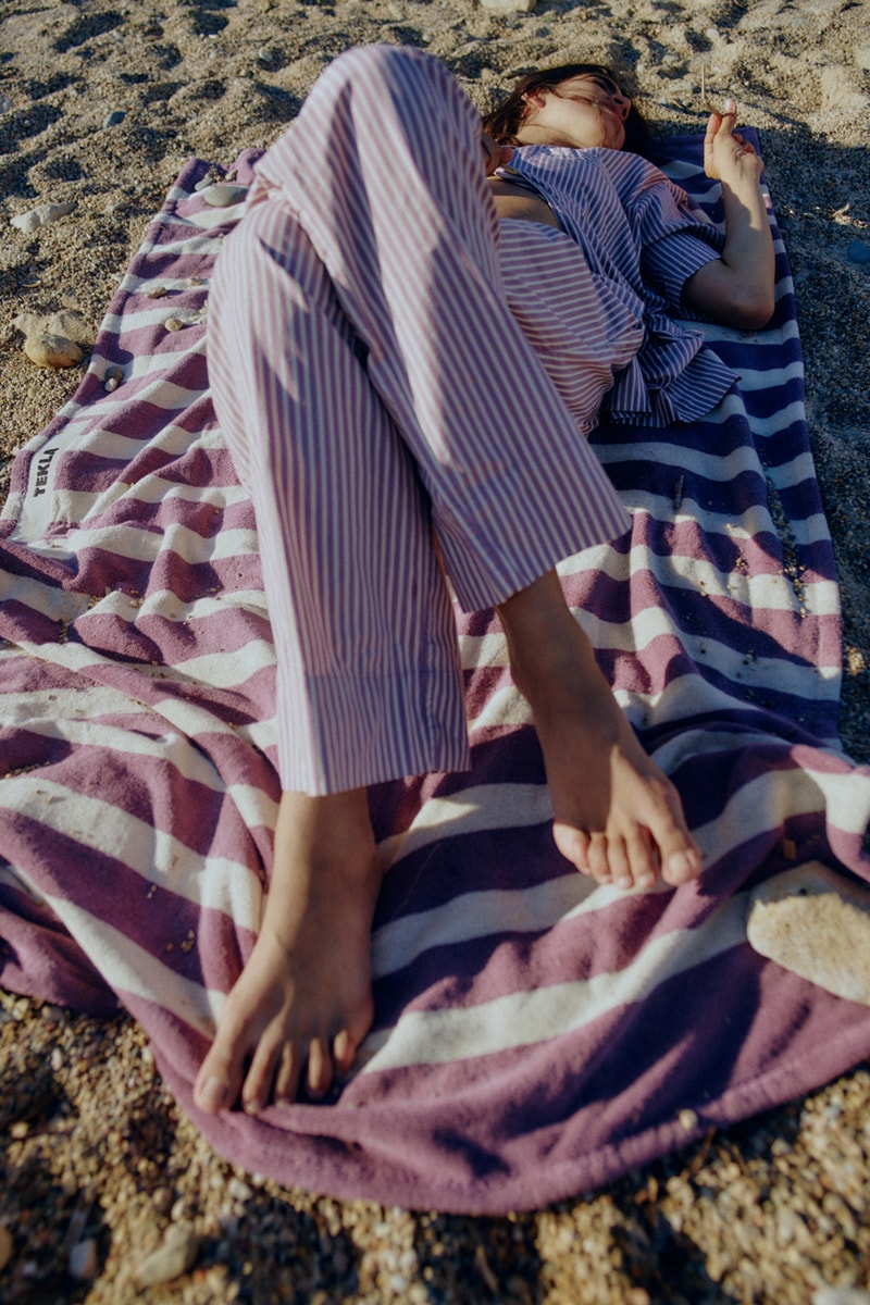 tekla sleep summer collection seaside nightgown sleepwear beach bags terry cloth towels sleeping poplin shirt shorts drawstring