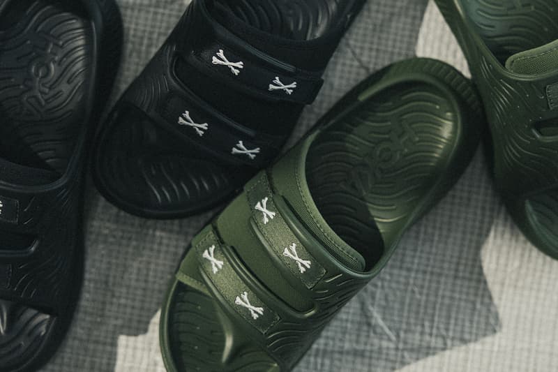 WTAPS HOKA Anacapa Low GTX day hiker and Ora Luxe Slide sandal "Black" "Four Leaf Clover" Collaboration Release Info gore-tex