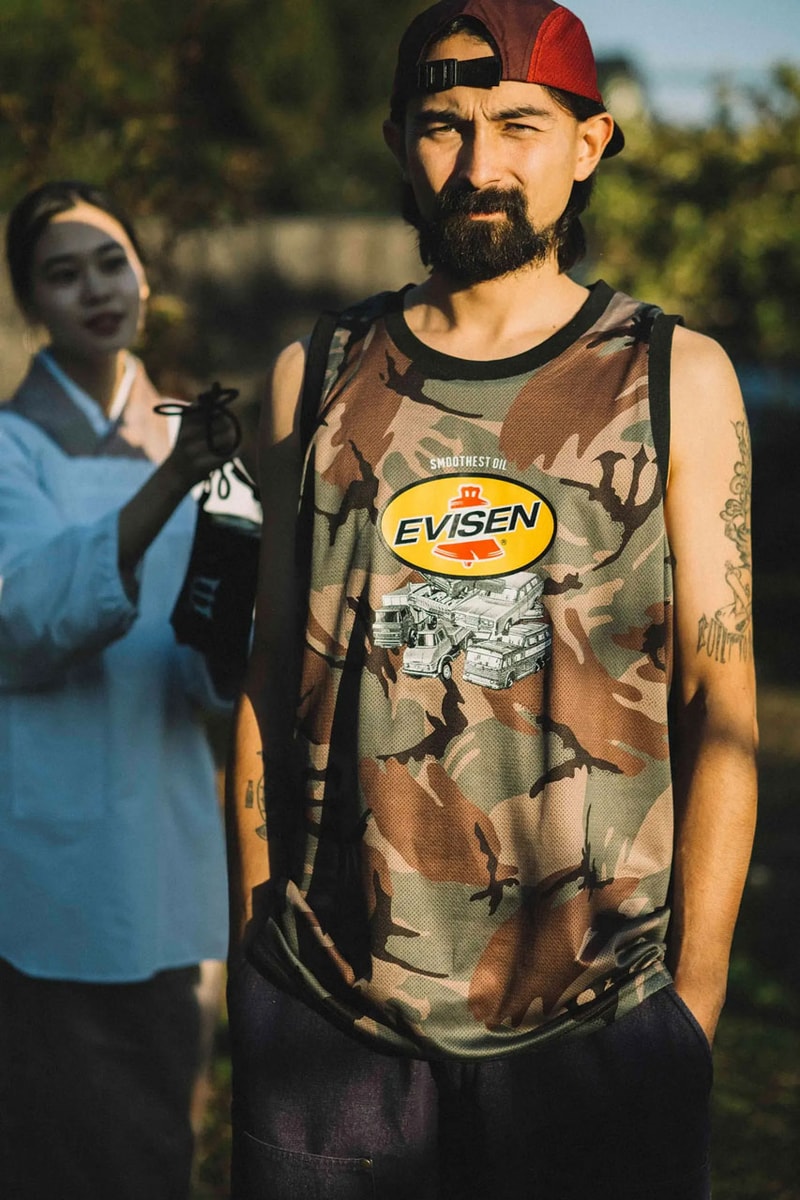 Evisen's Summer 2024 Range Offers Something for Every Scenario suicoke footwear collab collection capsule spring winter clothing apparel japanese tokyo skate skateboarding skateboards streetwear imprint store location shirt graphic lookbook bag vest collaboration sneaker slide sandal LETA-AB foot