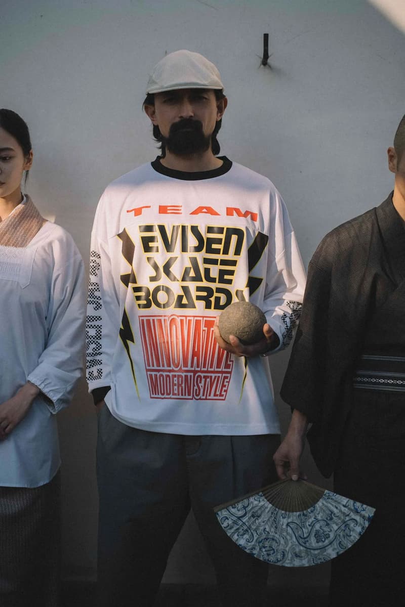 Evisen's Summer 2024 Range Offers Something for Every Scenario suicoke footwear collab collection capsule spring winter clothing apparel japanese tokyo skate skateboarding skateboards streetwear imprint store location shirt graphic lookbook bag vest collaboration sneaker slide sandal LETA-AB foot