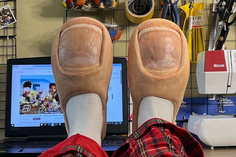 canyaon toes slippers sandals slides yeezy photos info viral meme parody