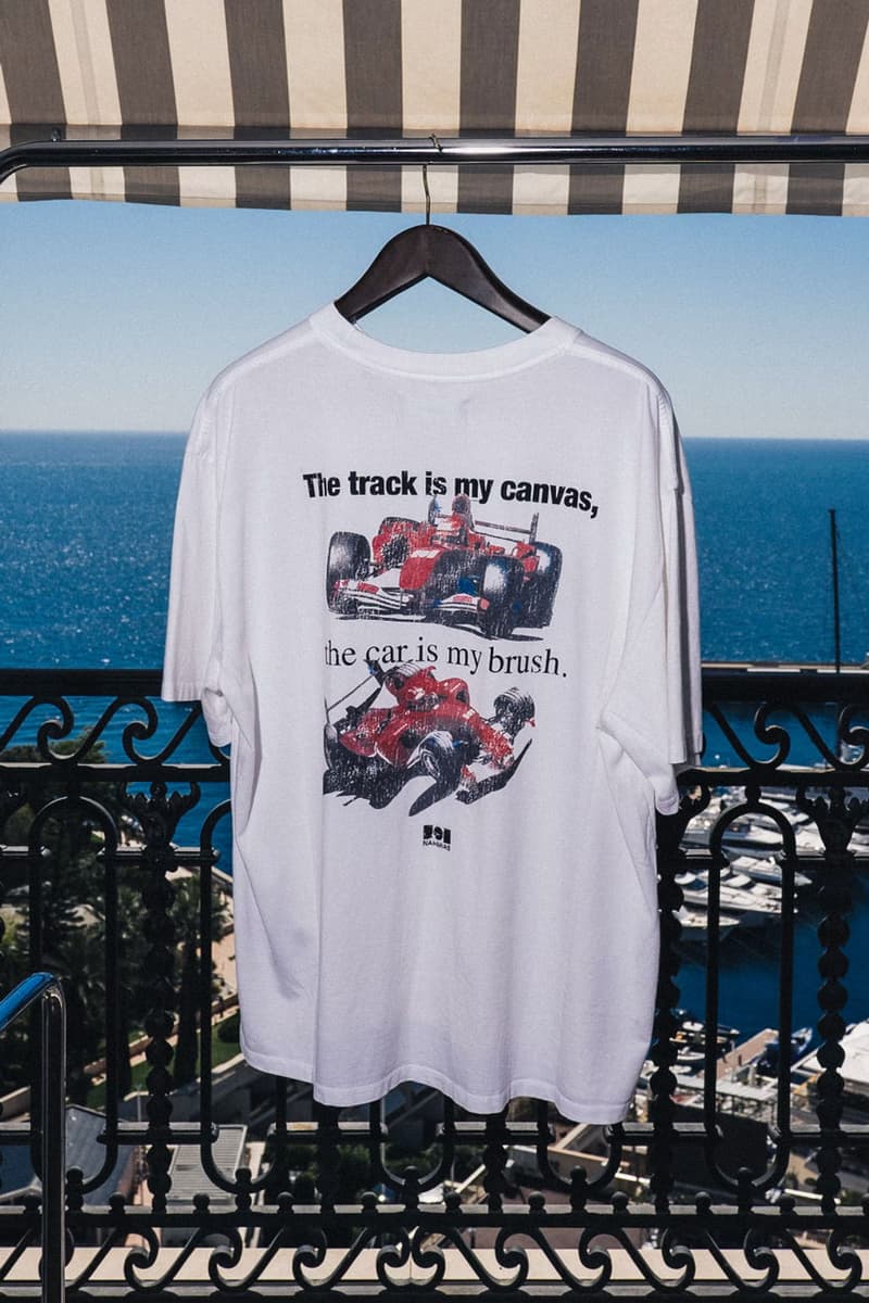 NAHMIAS Hits the Racetrack for the Monaco Grand Prix formula one 1 f1 capsule collection lookbook release price t shirt graphic hoodie price hotel hours dates address miracle academy lewis hamilton yacht club car