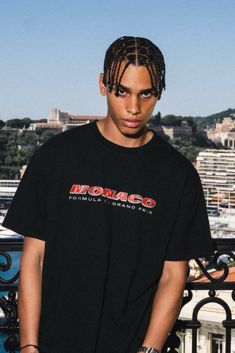 NAHMIAS Hits the Racetrack for the Monaco Grand Prix formula one 1 f1 capsule collection lookbook release price t shirt graphic hoodie price hotel hours dates address miracle academy lewis hamilton yacht club car