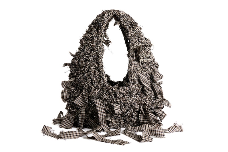 Our Legacy Fourth Volume Handcrafted Crochet Bags Spring 2024 washed grey Torino stripe pink cast chain twill Release Info