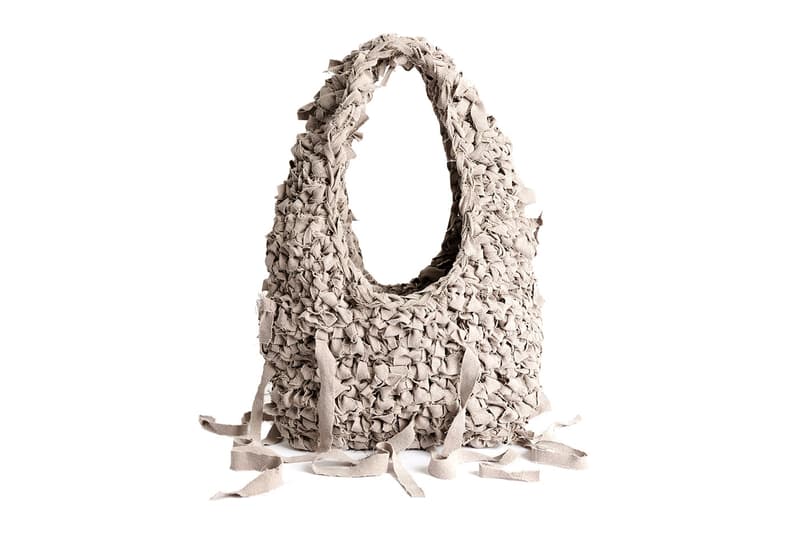 Our Legacy Fourth Volume Handcrafted Crochet Bags Spring 2024 washed grey Torino stripe pink cast chain twill Release Info