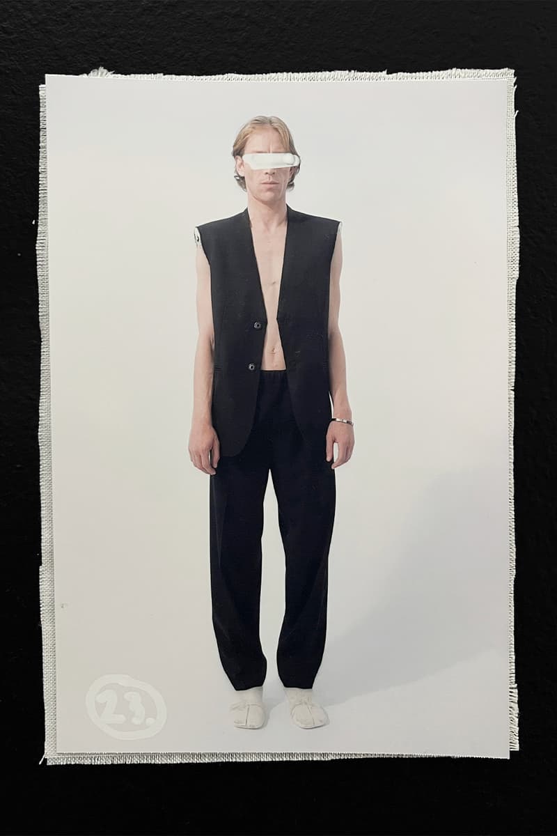 MM6 Maison Margiela  Avant-Première SS25 Reconfigures Ordinary Dress Codes womenswear menswear lookbook avp familiar leather jackets dresses denim tailoring salomon john galliano knnited sneakers salomon