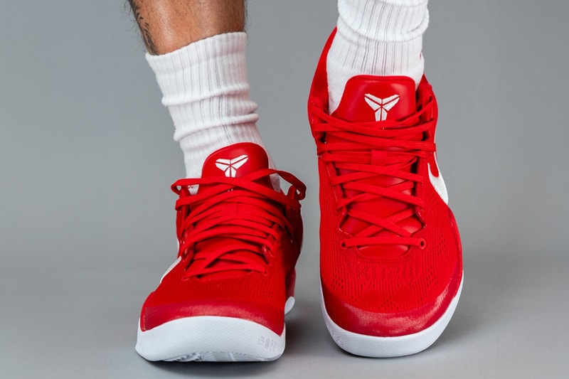 On-Feet Look at the Nike Kobe 8 Protro "University Red" fall 2024 release info kobe bryant basketball shoes swoosh black mamba vanessa bryant yankeekicks