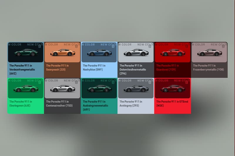 Porsche New Paint to Sample Colors Release Info