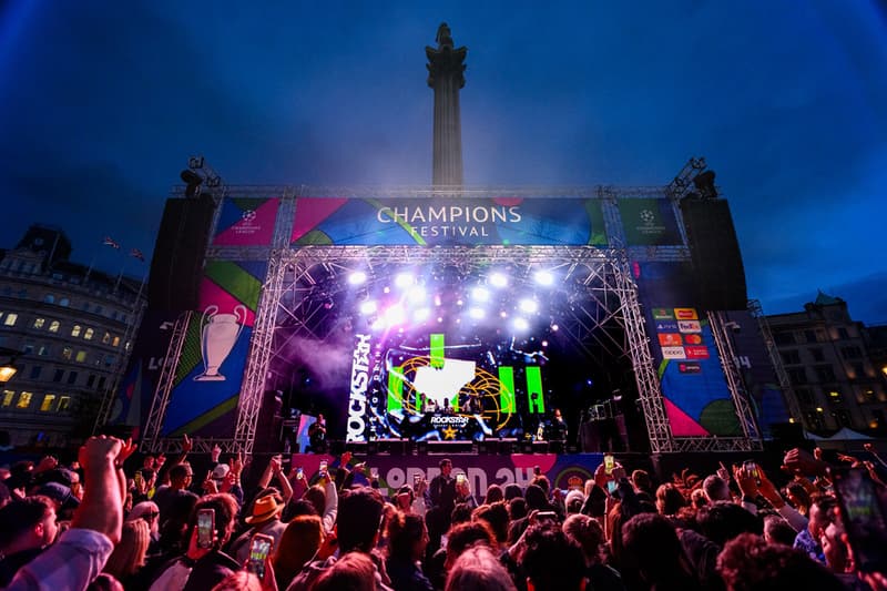 rockstar energy drink friday night show uefa champions league final rudimental trafalgar square pavegen