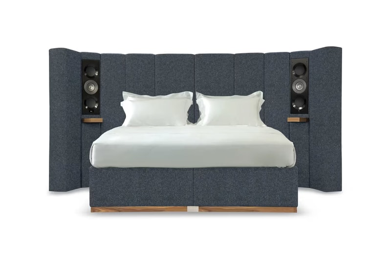 savoir kef audio brand bed 115,000 thousand usd price bespoke custom reference series headboard speakers details preview