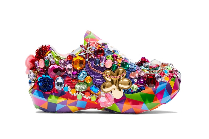 This Mutlit-Colored COMME des GARÇONS x Salomon SR811 Embellished Platform Is Perfectly Chaotic dsm dover street market london rei kawakubo paris fashion week sepetember 2023 ss24 spring summer 2024 womens collection 