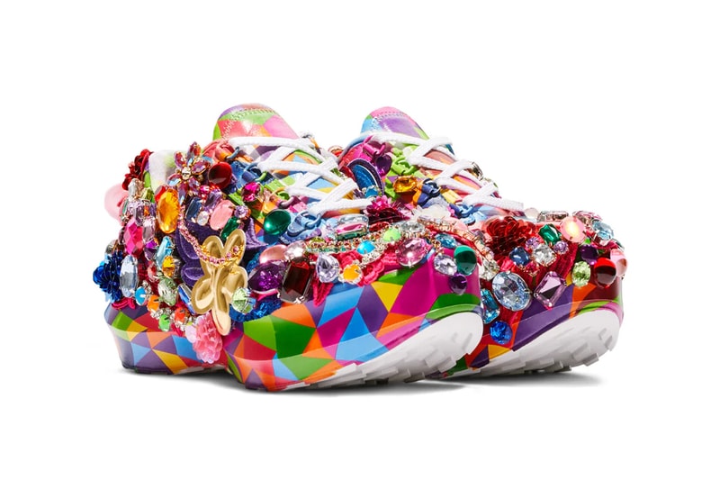 This Mutlit-Colored COMME des GARÇONS x Salomon SR811 Embellished Platform Is Perfectly Chaotic dsm dover street market london rei kawakubo paris fashion week sepetember 2023 ss24 spring summer 2024 womens collection 