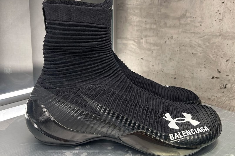 First Look at the Balenciaga x Under Armour Spring 2025 Footwear Collection speed trainer 3xl chunky bold ua silhouette sock performance comfort white black grey