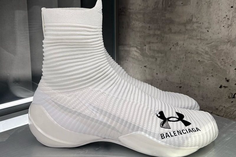 First Look at the Balenciaga x Under Armour Spring 2025 Footwear Collection speed trainer 3xl chunky bold ua silhouette sock performance comfort white black grey