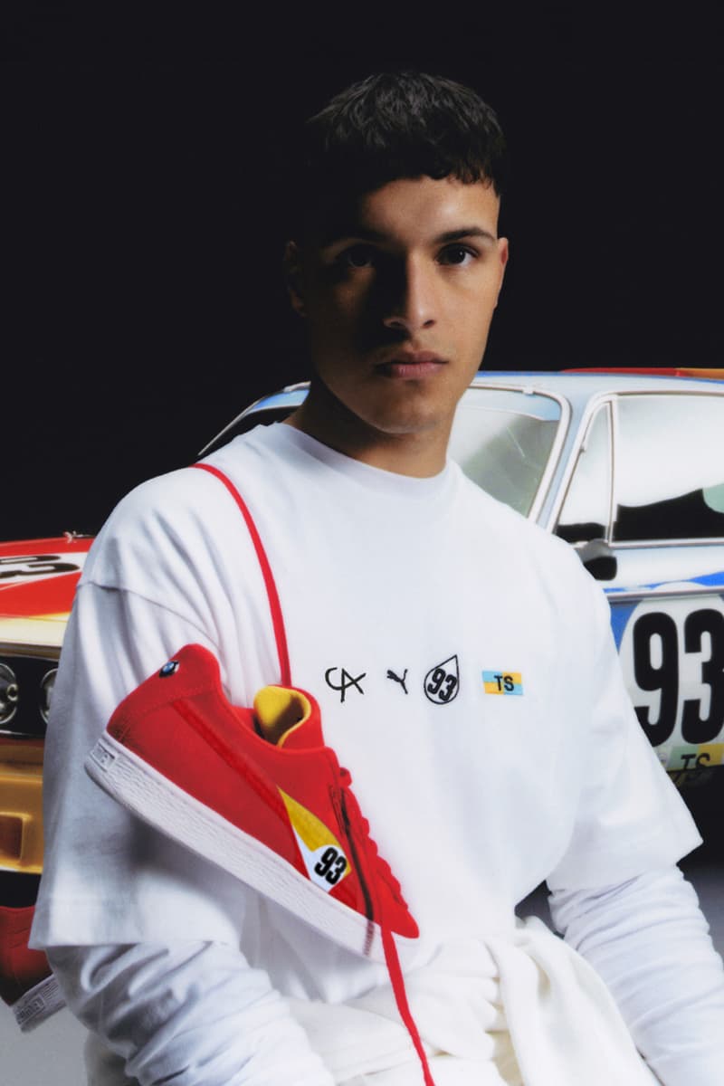 puma bmw alexander calder art car capsule collection BMW 3.0 CSL red blue yellow shirt shorts caps suede sneakers