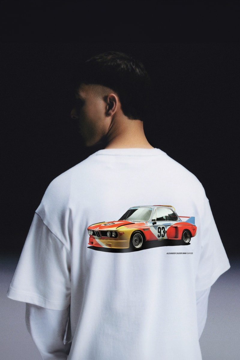 puma bmw alexander calder art car capsule collection BMW 3.0 CSL red blue yellow shirt shorts caps suede sneakers