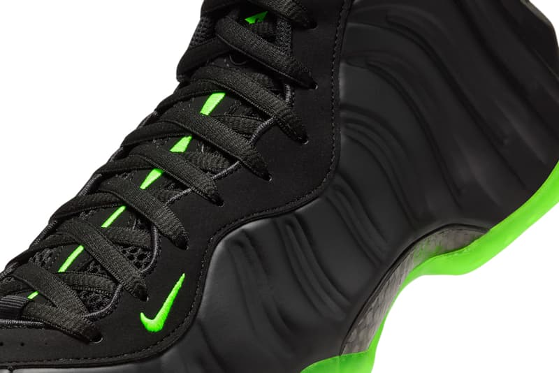 First Look at the Nike Air Foamposite One "Black/Volt" HF2902-001 release info swoosh basketball retro shoes spring 2025