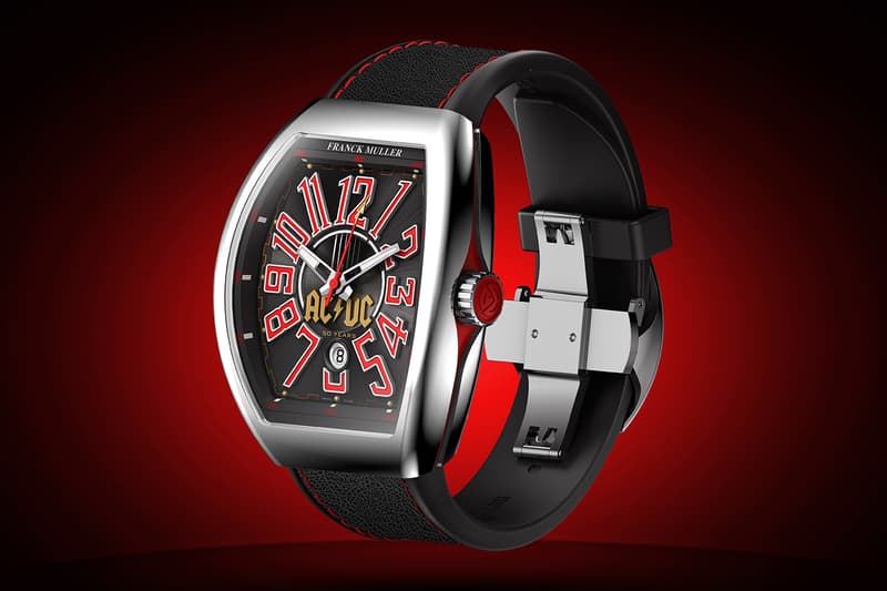 Franck Muller Vanguard AC/DC 50th Anniversary Limited Edition Info MVT FM 2536 SCDT concert flight case High Voltage