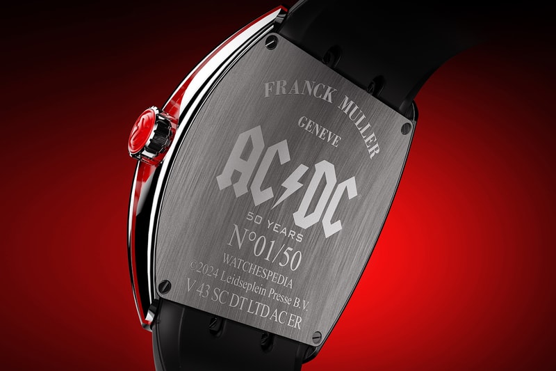 Franck Muller Vanguard AC/DC 50th Anniversary Limited Edition Info MVT FM 2536 SCDT concert flight case High Voltage