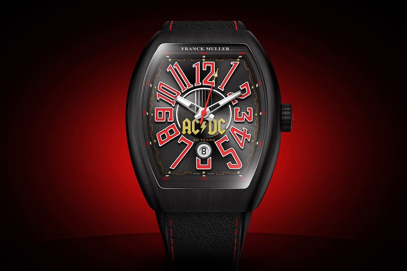 Franck Muller Vanguard AC/DC 50th Anniversary Limited Edition Info MVT FM 2536 SCDT concert flight case High Voltage