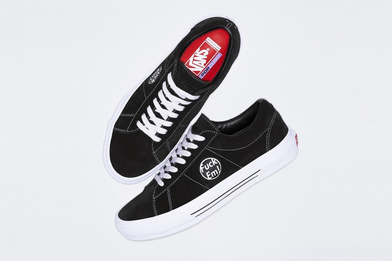 Supreme x Vans Summer 2024 Collaboration custom sid three colorways suwede upper leather vulcanized waffle outsole cusotm heel label leather graphic fuck em