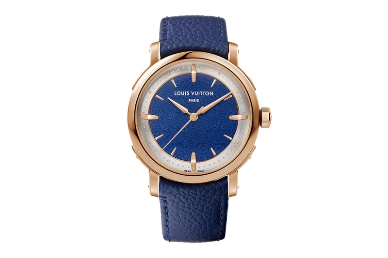 Louis Vuitton Escale Time-Only Watch métiers d’art Collections Info 18-carat rose gold platinum stamped dial onyx  Gibeon meteorite LV trunks brass brackets LFT023 caliber