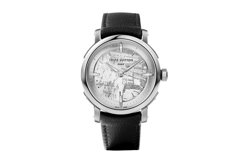 Louis Vuitton Escale Time-Only Watch métiers d’art Collections Info 18-carat rose gold platinum stamped dial onyx  Gibeon meteorite LV trunks brass brackets LFT023 caliber