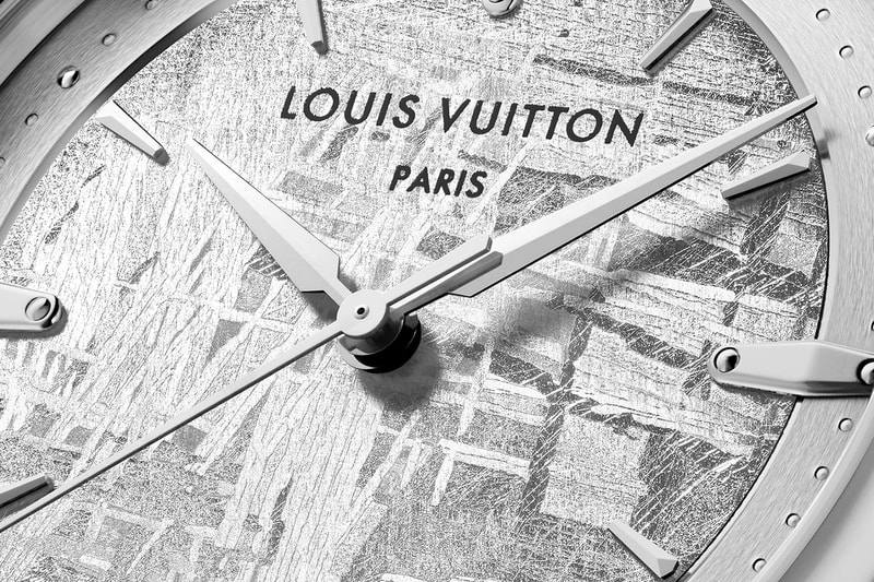 Louis Vuitton Escale Time-Only Watch métiers d’art Collections Info 18-carat rose gold platinum stamped dial onyx  Gibeon meteorite LV trunks brass brackets LFT023 caliber