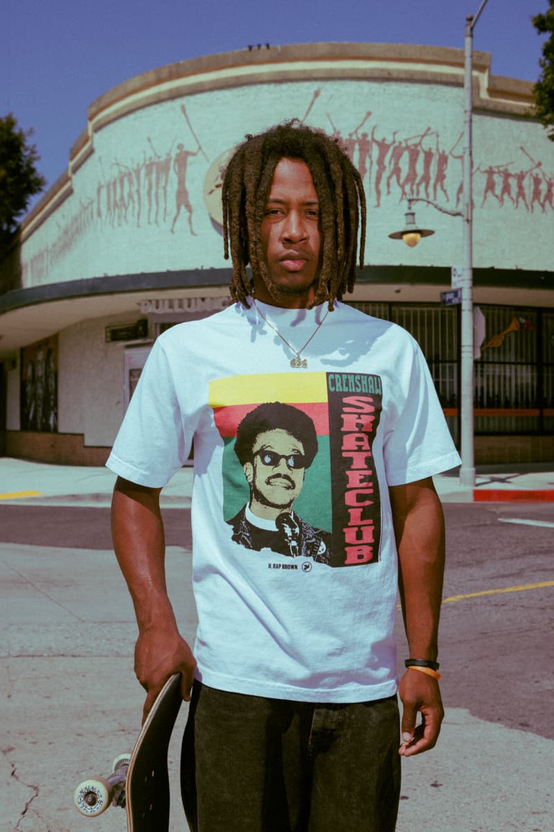 Crenshaw Skate Club Honors Its Heritage in Juneteenth Collection tobey mcintosh california skate brand apparel fashion lookbook drop release price t shirt black history month skate club oath 