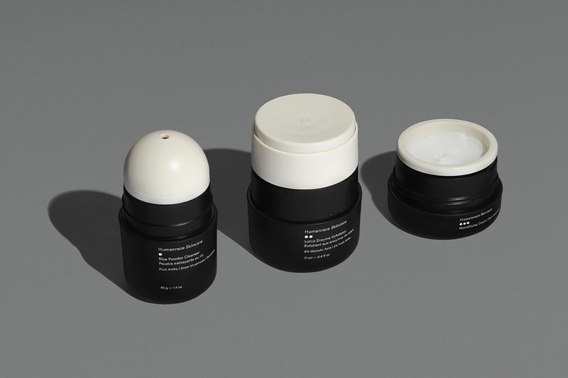Pharrell's Humanrace and Dover Street Parfums Market Join Forces for Limited Edition Collaboration routine pack black three-minute facial skincare routine pack
